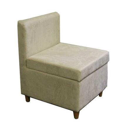 GFANCY FIXTURES 29 in. Mod Taupe Cream Microfiber Armless Accent Chair with Storage GF3100998